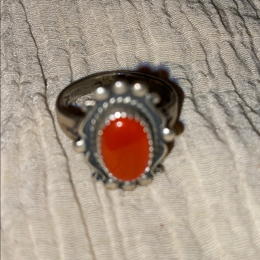 925 Sterling silver vintage ring carnelian - Picture 3 of 9